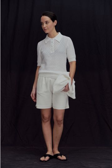 Bermuda sastrera Britt (Blanco)