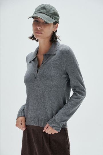 Polo con botones Orión (Gris medio)