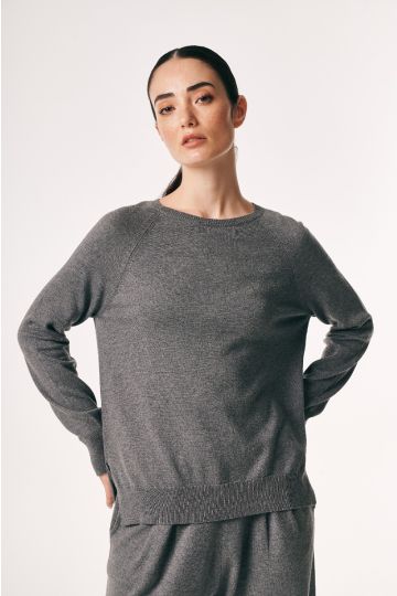 Sweater raglan, Ema (gris medio)