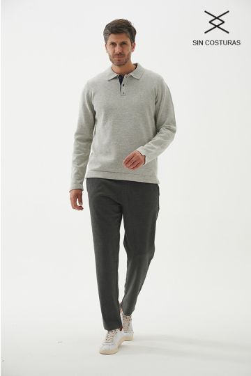 Sweater polo, Adolfo (Gris)